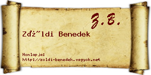 Zöldi Benedek névjegykártya