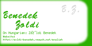 benedek zoldi business card